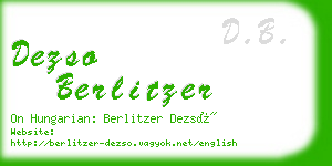 dezso berlitzer business card